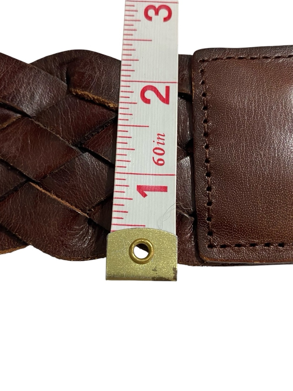 Women's Banana Republic Brown Leather Braided Belt Size XS - Picture 8 of 9